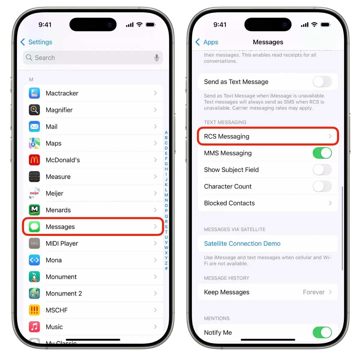 تغییرات ios 18-RCS-Messaging